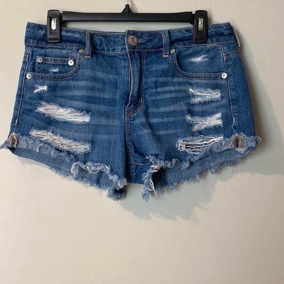 American Eagle Tom Girl Shortie Jean Shorts Size 4 - Picture 1 of 6